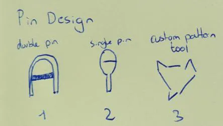 Sketches of pin designs