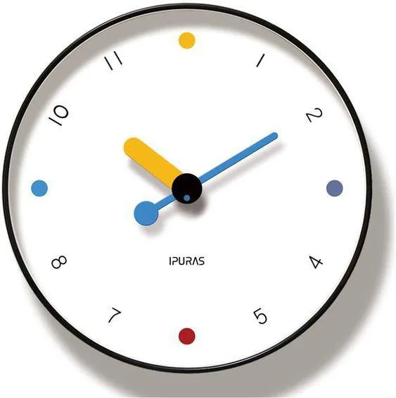 Colourful minimalist wall clock