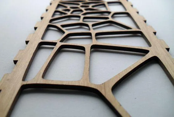 Laser-cut plywood Voronoi panel
